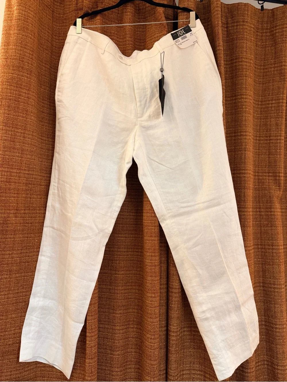 Joie Slim Linen-Blend Men’s White Chinos